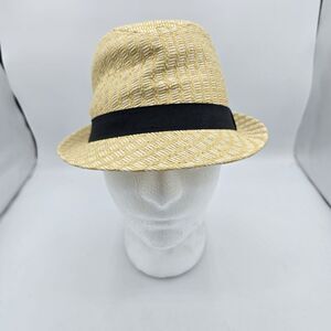 Vintage Men’s Simplicity Designed in Italy 100% Straw Fedora Hat One Size